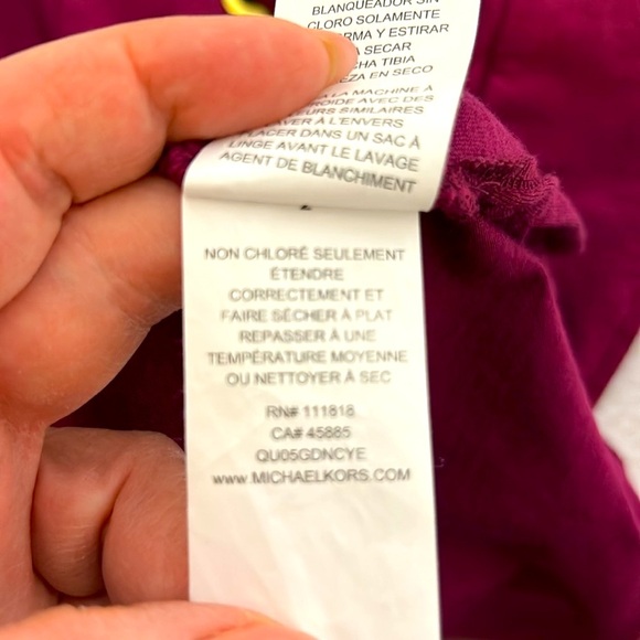 Michael Kors top Purple with Gold grommets short flared sleeves  Sz. Medium - Picture 10 of 10